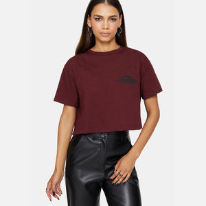 T-shirts pour femmes, été, col rond, design personnalisé, manches courtes, 100% coton, crop top, vêtements décontractés pour femmes - Product Image 1