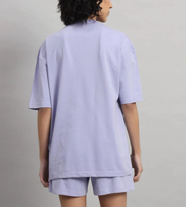 Ensemble d'été ample en jersey 100 % coton pour femme, grande taille, col rond, épaules tombantes, demi-manches, vente en gros - Product Image 3