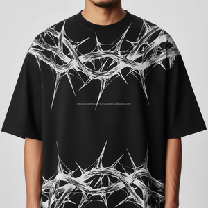Streetwear T-<b>Shirt</b> Oversized Cropped Graphic Custom OEM Wholesale - Product Image 2