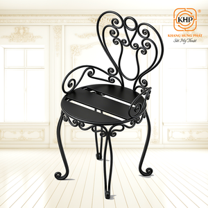 Silla de Jardín de Hierro Forjado de Alta Calidad Estilo Europeo, Forjada a Mano, con Recubrimiento en Polvo, Diseño Floral de Hojas, Muebles de Jardín para Exteriores - Product Image 4