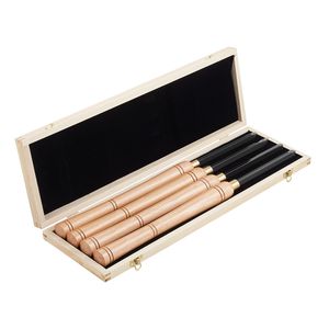Set di 4 Utensili per Tornitura del Legno con Punta Diamantata Quadrata e Manico in Legno per Sgrossatura, Finitura e Dettaglio - Product Image 1