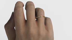 Minimalist 18K Gold Open <b>Ring</b> Micro Pave Round Diamond Band Asymmetric Stacking Cuff <b>Ring</b> <b>Adjustable</b> Women Bridal Jewelry Gift - Product Image 5