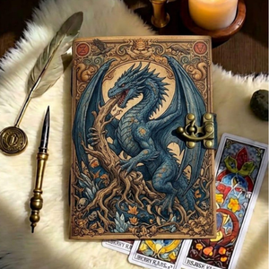 Diario de Cuero Vintage Dragon, Libro de Sombras, Grimorio, Diario de Escritura de Cuero Genuino Hecho a Mano, Cuaderno de Regalo de Fantasía - Product Image 2