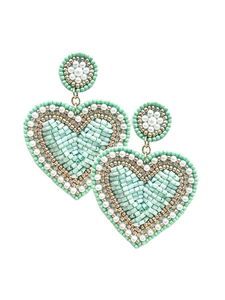 Boucles d'oreilles tendance en perles de rocaille colorées, style créateur, look branché - Product Image 3