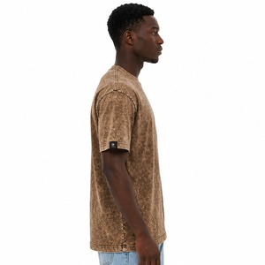 เสื้อยืดผู้ชายสไตล์วินเทจสำหรับฤดูร้อน พร้อมบริการปักลายตามสั่ง ขายส่งเสื้อยืดเปล่าแบบทำสีซีด พร้อมบริการจัดส่งและส่งมอบ - Product Image 2