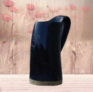 Handcrafted Buffalo Horn <b>Mug</b> Genuine Material Premium Rustic Texture Elegant Design Unique Decorative Gift - Product Image 1
