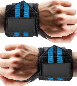 สายรัดข้อมือสำหรับออกกำลังกายพร้อมที่จับเสริม ระบายอากาศได้ดี ผลิตจากไนลอนและนีโอพรีน ช่วยพยุงข้อมือสำหรับการฝึกความแข็งแรง - Product Image 1