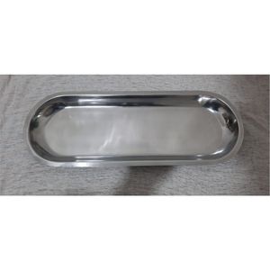 Plateau de service rectangulaire de luxe en métal martelé argenté – Grand plateau de buffet en acier inoxydable pour mariages et événements traiteur - Product Image 5