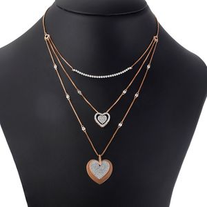 Collar con Colgante Ovalado de Triple Halo de Diamantes en Oro Rosa de 14K, Joyería Fina y Elegante para Mujer, Regalo de Aniversario o Boda - Product Image 3