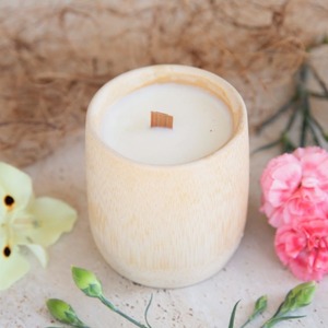 Bougie aromathérapeutique en pot, prix compétitif, bougies parfumées en bambou, vente en gros, décoration naturelle pour la maison - Product Image 2