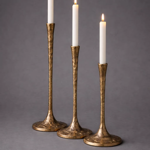 <b>Hammered</b> casted aluminium candle stand set Gold cast Aluminium & cast Iron Candle <b>Holders</b> <b>hammered</b> ideal for modern decor - Product Image 1