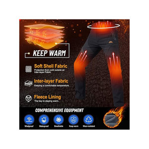 Pantalones de Esquí para Hombre, Forrados de Forro Polar, Impermeables, Aislantes para Invierno, Pantalones de Senderismo Duraderos, Pantalones Cargo para Trabajo al Aire Libre y Caza - Product Image 3