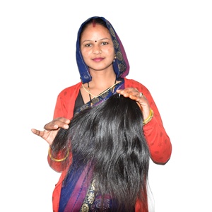 มัดผมคนอินเดียแบบตรงมีหนังกำพร้าสีดำแท้ทอเรียงตามธรรมชาติ - Product Image 4