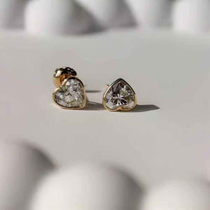 Moissanite Heart Stud <b>Earrings</b> Luxury <b>Fine</b> Jewelry Romantic Everyday Sparkling Gift For Her - Product Image 4