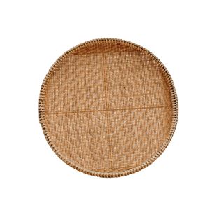 Traditional Handmade <b>Bamboo</b> Tray Round Woven Serving Tray for Food Fruit Bread Display Kitchen and Dining <b>Table</b> - Product Image 5