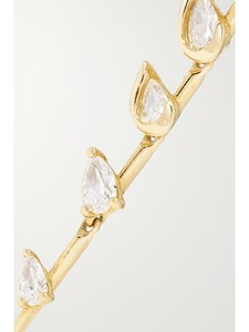 Pendientes de Lujo de Oro Blanco de 18K con Diamantes Marquise en Cascada, Diseño Largo y Elegante para Regalo de Boda y Fiesta - Product Image 2