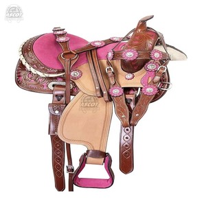 Doma de cuero genuino personalizada, sillín de caballo occidental, tallado hermoso para deportes al aire libre, caballo de carreras ecuestre, todas las estaciones - Product Image 1
