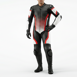 Unisex Full Sleeve Leather Motorcycle Racing Suit Color <b>Blocked</b> Breathable Quick Dry All Seasons Adult - Product Image 4