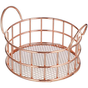 Cesta de fruta de metal inspirada en una casa de campo elegante con gran almacenamiento y detalles hechos a mano para una decoración rústica encantadora - Product Image 1