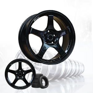 3R Aluminium Alloy Passenger Car <b>Wheel</b> GLOSSY BLACK JDM 17 Inch 5 Hole 100 04115-V9 - Product Image 5