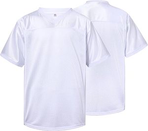 Maillot de sport léger en maille polyester blanche à manches courtes, col en V, à enfiler - Product Image 1