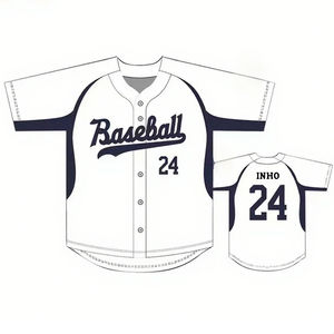 Maillot de baseball personnalisé à col en V avec boutons et short, en Spandex/Polyester antibactérien, uniforme d'équipe OEM - Product Image 3