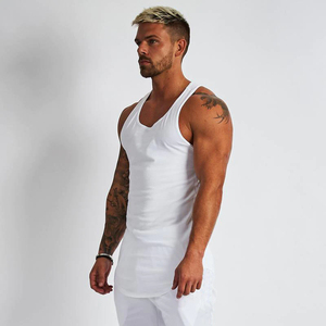 Débardeur pour homme en polyester 100% écologique, couleur unie noire, respirant, à séchage rapide, col rond, décontracté, tissé - Product Image 5
