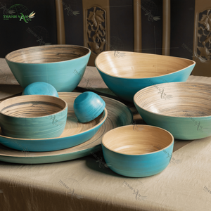 Design classique personnalisé bol de fruits jetables en bambou filé écologique pour les collations à salade et les fêtes - Product Image 4