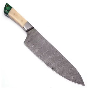 Vente en gros de couteaux de chef professionnels de qualité supérieure, service OEM ODM personnalisé, PRESTIGE BLADES, manche en bois dur, acier Damas - Product Image 4
