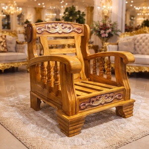 Siège de luxe SHREE RADHEY Maharaja en bois de Sheesham, fait main, design Art Déco, forme carrée, écologique et durable, inspiré du patrimoine indien - Product Image 4
