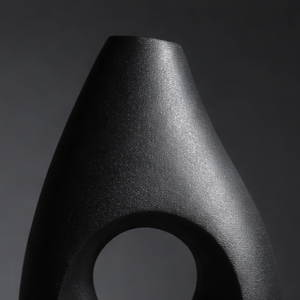 Jarrón de Flores de Aluminio Fundido con Textura Negra Minimalista Nórdica, Diseño Geométrico Hueco Abstracto, Jarrón para Capullos, Decoración de Mesa para el Hogar - Product Image 3