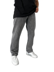 Jeans de hombre de pierna ancha con lavado ácido, pantalones de mezclilla holgados y rectos para otoño, estilo único, streetwear, denim neutro. - Product Image 3