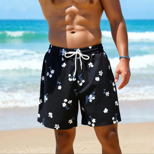 กางเกงว่ายน้ำชายหาด แห้งเร็ว ลายดอกไม้ น้ำหนักเบา ระบายอากาศได้ดี กันน้ำ ผ้าทอ สายรัดเอวยางยืด - Product Image 1