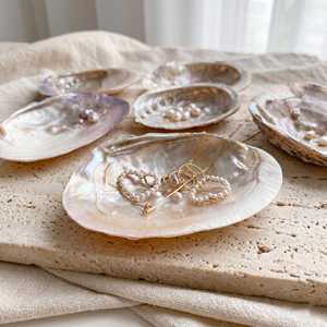 Plateau décoratif en coquille de nacre ovale 14-16cm, style côtier, décoration de mariage - Product Image 5