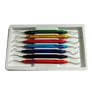 Kit chirurgical dentaire parodontal 7 pièces Gracey Curette Scaler Instruments de restauration dentaire Wenquar Multicolore - Product Image 1