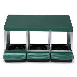 Cestello Nido per Galline a 3 Scomparti in Plastica Verde, Tipo H & A, Cassetta per Deposizione Uova, Scatola per Pollaio - Product Image 5