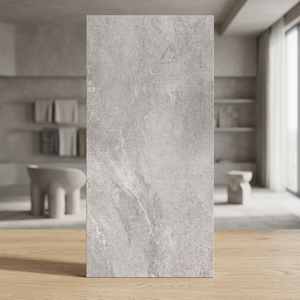 Electo Silver 20mm 600x1200mm Modern Glossy Porcelain Firebrick <b>Floor</b> and Wall Cladding Tiles for <b>Outdoor</b> Use - Product Image 3