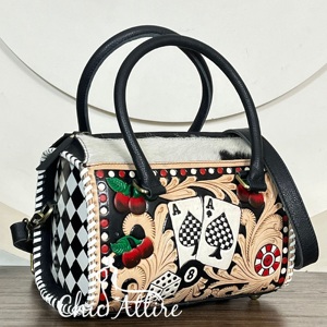 Bolsa de Viaje a Cuadros de Cuero Vacuno Genuino Hecha a Mano con el Último Diseño, Bolsa de Fin de Semana de Lujo para Unisex - Product Image 1