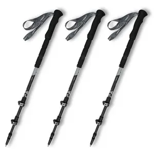 XTAP Nueva Venta Caliente Ultraligero Trekking Pole 3K Fibra de Carbono Telescópica Bastón Para Senderismo