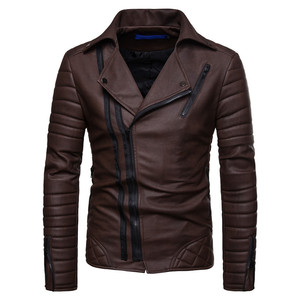 Chaqueta de Cuero Genuino para Hombre Everland OEM, Transpirable, Resistente al Viento, con Cuello Alto y Cierre de Cremallera, Personalizable, para Actividades al Aire Libre - Product Image 3