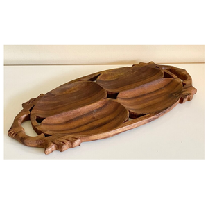 Bandeja de Servir de Madera Hecha a Mano con 4 Compartimentos - Product Image 1