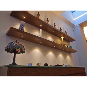 Handcrafted <b>Walnut</b> Wood <b>Shelf</b> with Integrated Lighting - Wholesale - Product Image 1