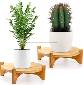 Natural Bamboo Wood Farmhouse Plant <b>Holder</b> Pedestal Stand for Plant <b>Pot</b> Indoor Decor - Product Image 1