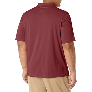 Polo de Manga Corta para Hombre, Color Sólido, Marrón, Tejido Transpirable, Estilo Casual, Diseño con Botones, Corte Regular - Product Image 2