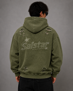 เสื้อยืดพิมพ์ลายคริสตัลแบบย้อมสีพิเศษ ผ้าฝ้ายสไตล์วินเทจ สตรีทแวร์ รับทำโลโก้แบรนด์ของคุณเอง โรงงาน OEM ODM - Product Image 2