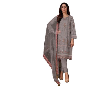 Robe Anarkali de style pakistanais en viscose de créateur exclusif pour occasions spéciales, mariage, broderie, travail de pierres, non cousue - Product Image 1