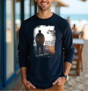 T-shirt à manches longues pour homme de qualité supérieure, design classique ajusté, logo de marque personnalisé, imprimé DTF, 100% coton - Product Image 1