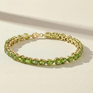 Pulsera de Peridoto Natural con Piedras Multiformes en Plata de Ley o Chapado en Oro, Joyería Fina con Gema de Peridoto para Mujer - Product Image 4