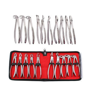 Kit de 10 forceps d'extraction dentaire pour adultes en acier, pour extraction chirurgicale des dents, outils dentaires certifiés CE par Grip Surgical - Product Image 1
