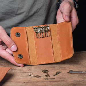 Luxury leather key holder case crafted for business meetings and travel convenience leather key holder <b>wallet</b> <b>smart</b> key <b>wallets</b> - Product Image 3